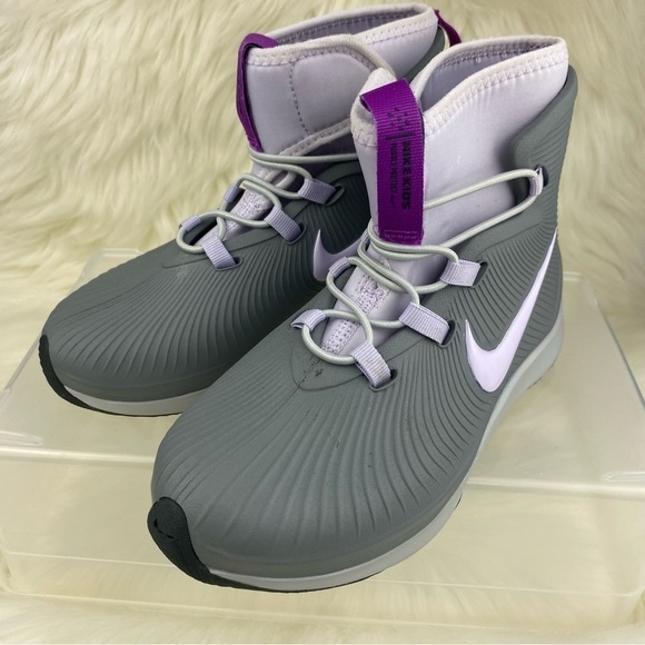 NIKE KIDS BINZIE ANKLE BOOTS GREY- PURPLE SIZE 12 CHILD - Picture 4 of 8